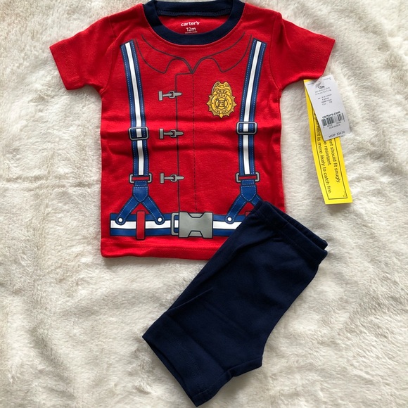 4pc Firefighter Baby Boys pajamas set - 12mths - Picture 2 of 8